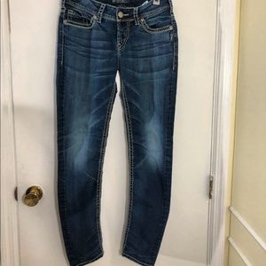 Silver Jeans Co Suzuki mid-rise skinny (dark wash)